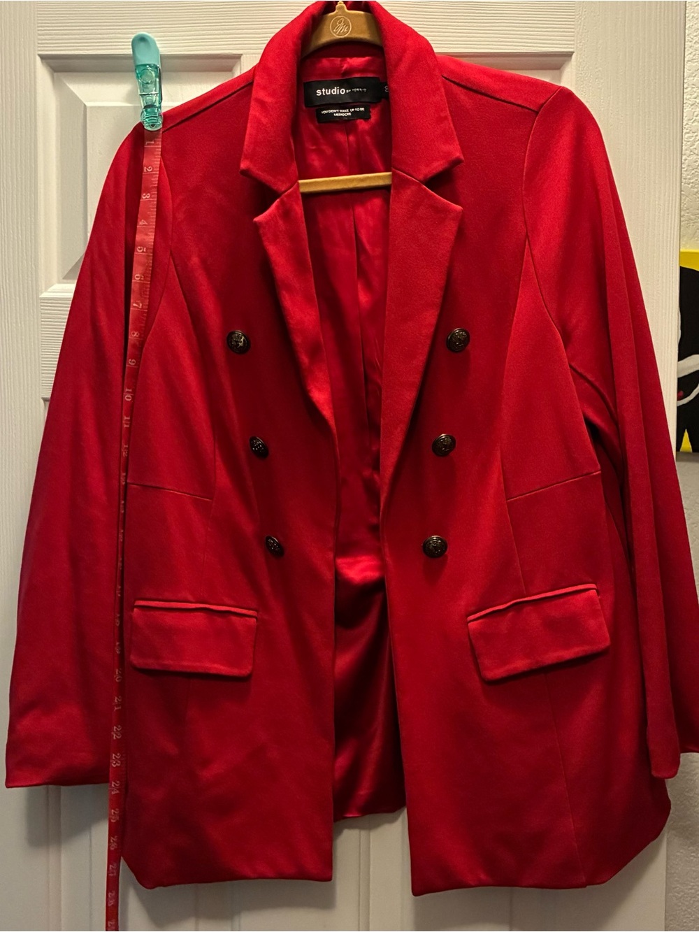 torrid Red Double-Breasted Notch Lapel Blazer 00 and trousers 00R - Picture 7 of 8